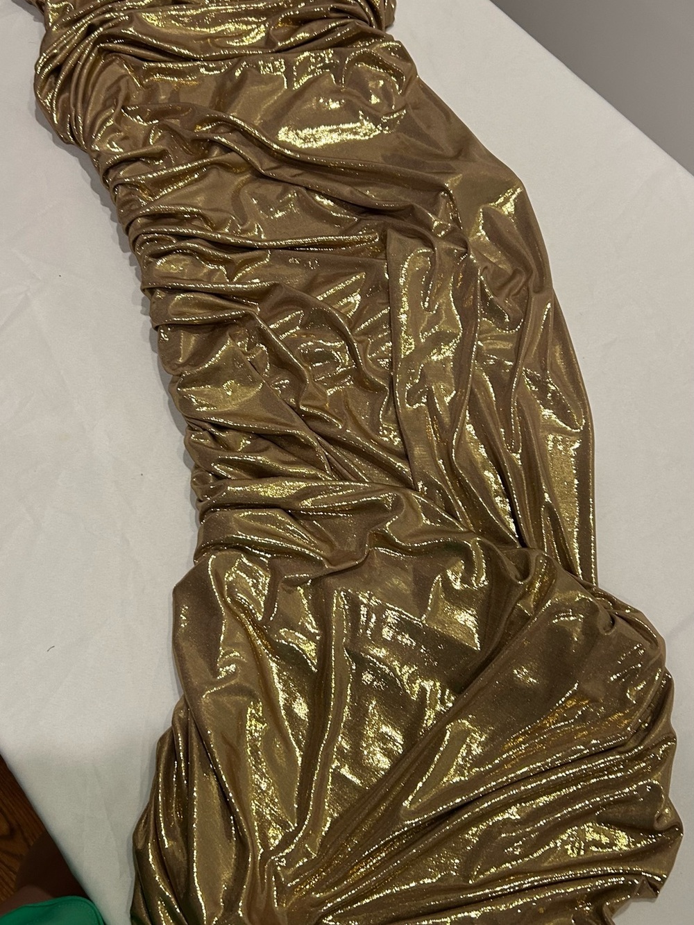 Norma Kamali Gold Metallic Stretch Dress - Picture 3 of 4
